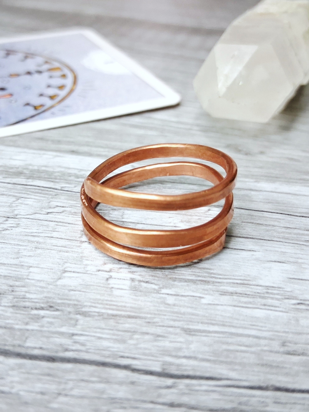 Triple Band Copper Ring Size 13